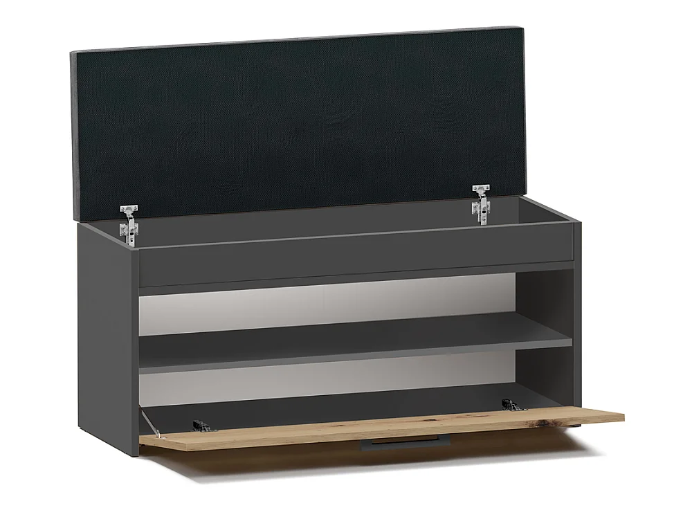 PARMI - Meuble à chaussures style scandinave entrée - 100x35x49 - Banc avec rangement
