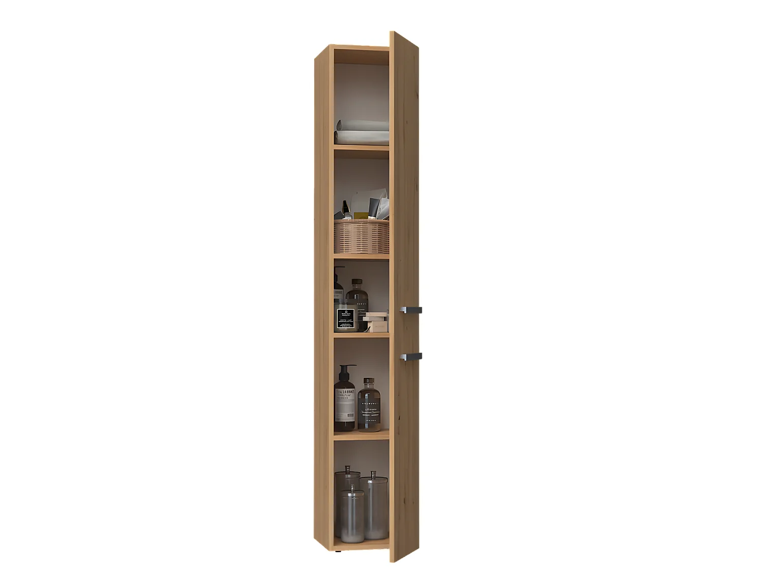 KOMMA - Mueble de baño 2 puertas - 31x30x174 cm - Columna de almacenamiento para cuarto de baño