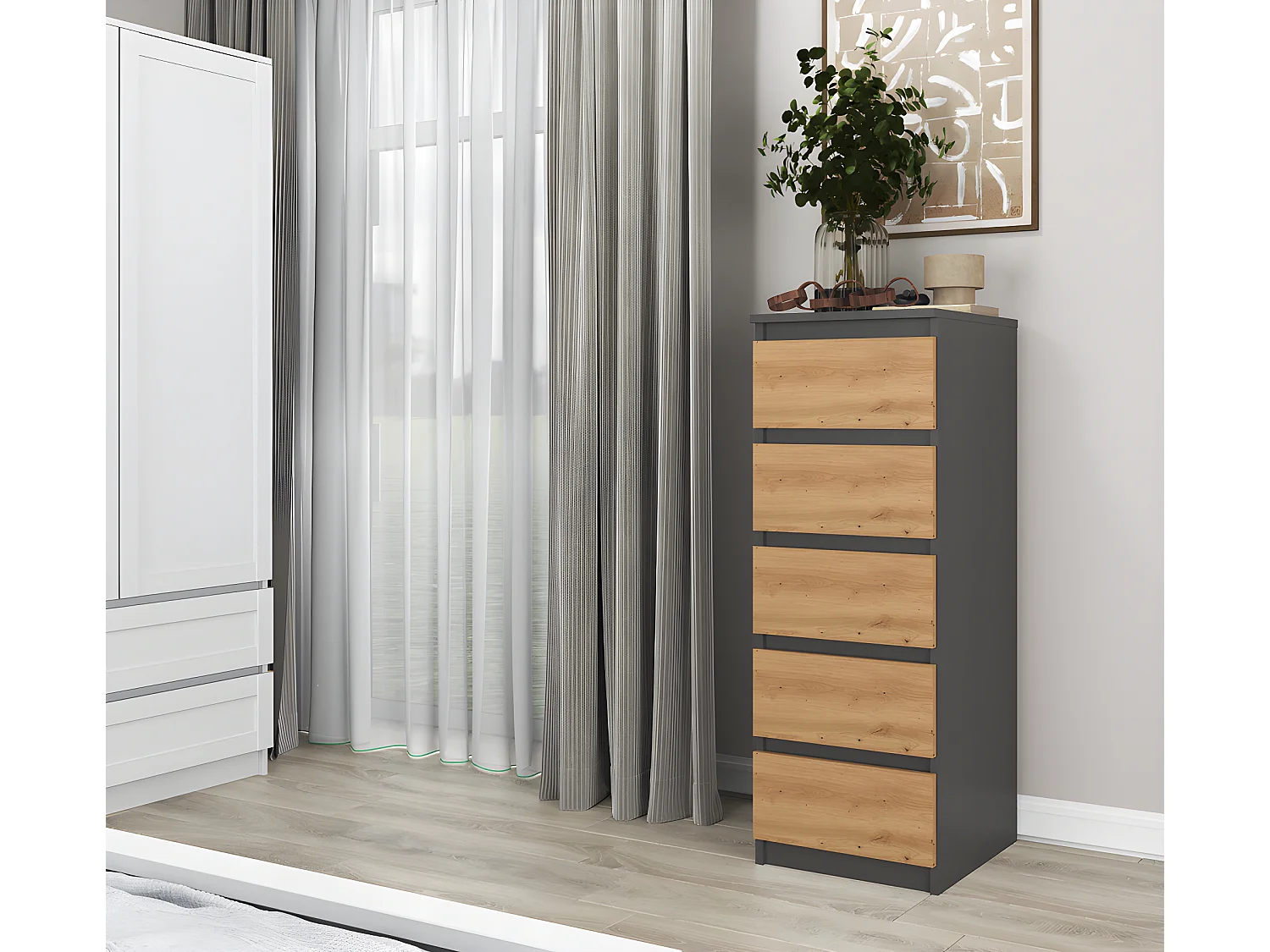 VENEZIA - Cassettiera a 5 cassetti - 45x40x111 - Mobile contenitore