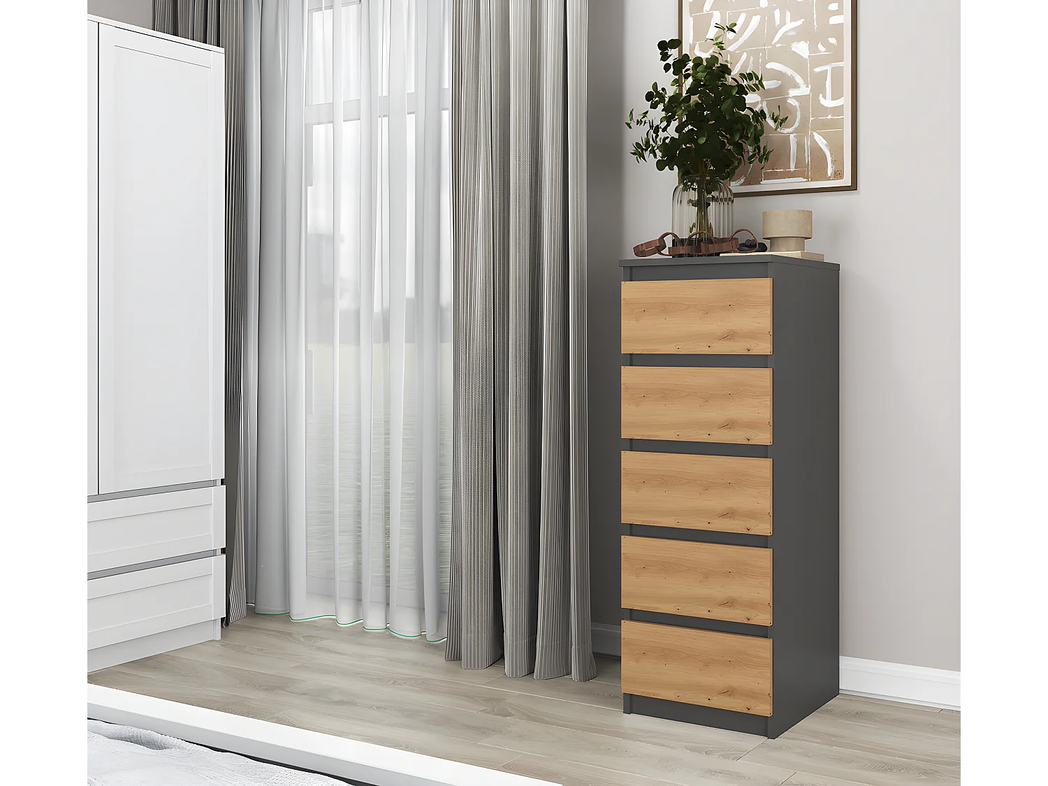 VENEZIA - Cassettiera a 5 cassetti - 45x40x111 - Mobile contenitore