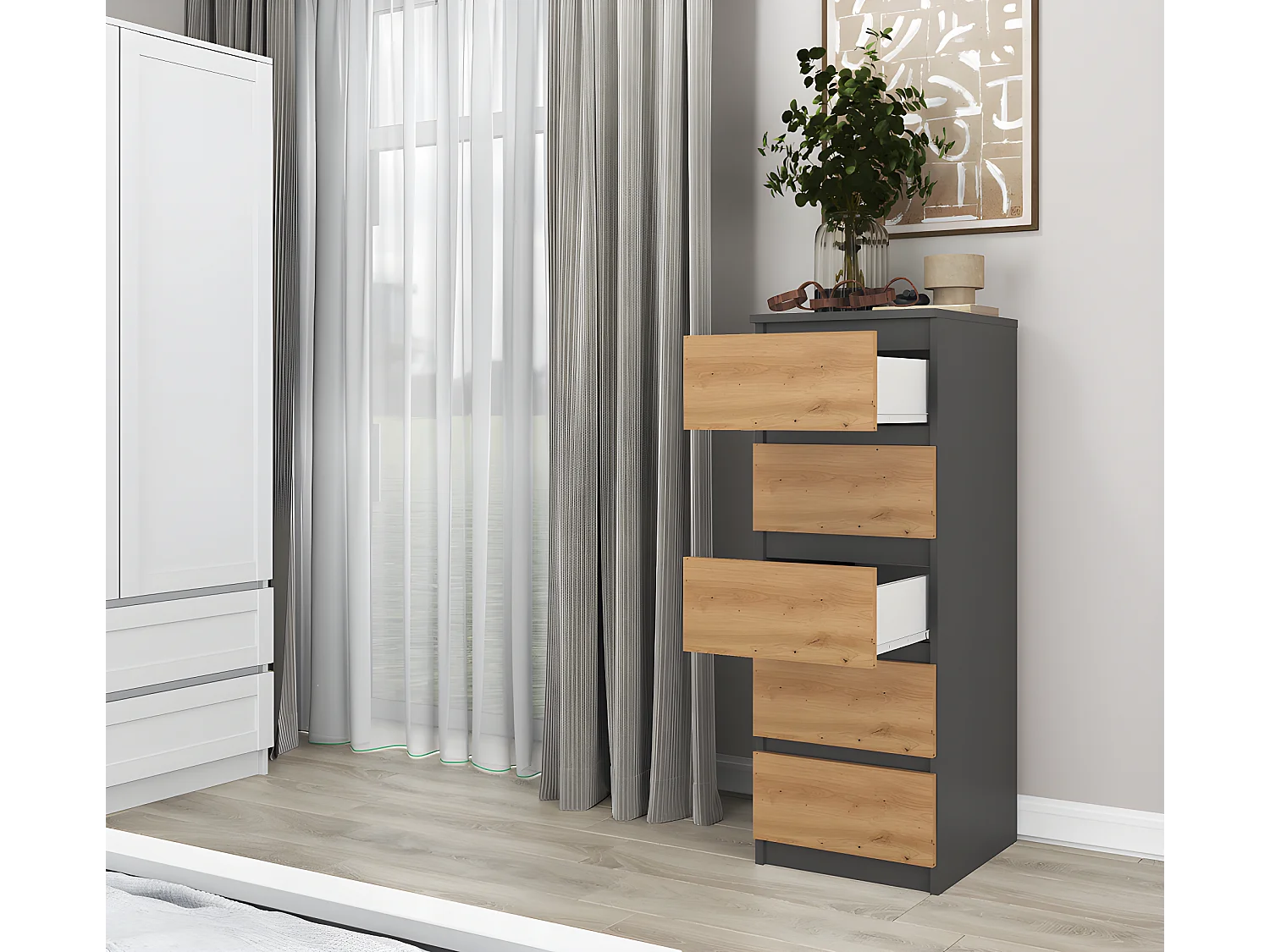 VENEZIA - Cassettiera a 5 cassetti - 45x40x111 - Mobile contenitore