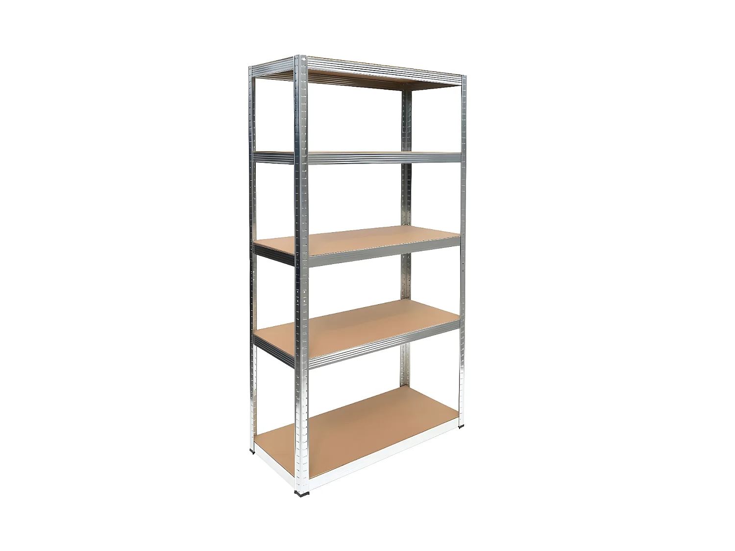 MORIE - Rayonnage industriel de stockage - Charge max 875 kg - 5 étagères - Acier galvanisé + panneaux MDF