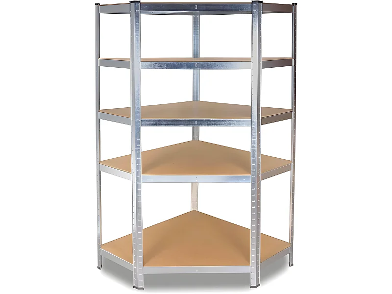 REGIO - Industrielle Eckregale aus Metall - 90x30x180 - 5 Böden - Lagerregale