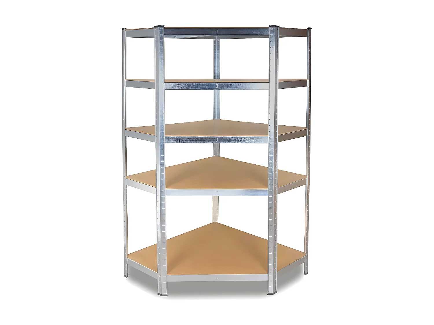 REGIO - Scaffale ad angolo industriale in metallo - 90x40x180 - 5 ripiani - Scaffalatura portaoggetti