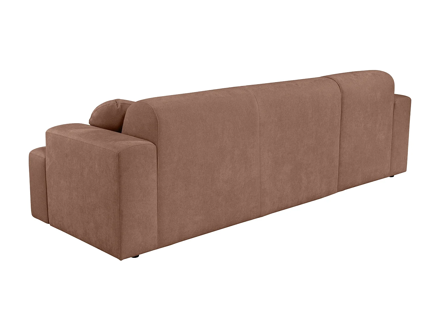 Canapé d'angle gauche 4 places en tissu chenille rouille CONCORD - MADE IN FRANCE