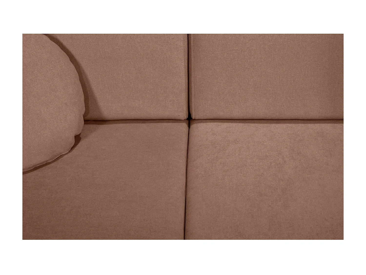 Canapé d'angle gauche 4 places en tissu chenille rouille CONCORD - MADE IN FRANCE