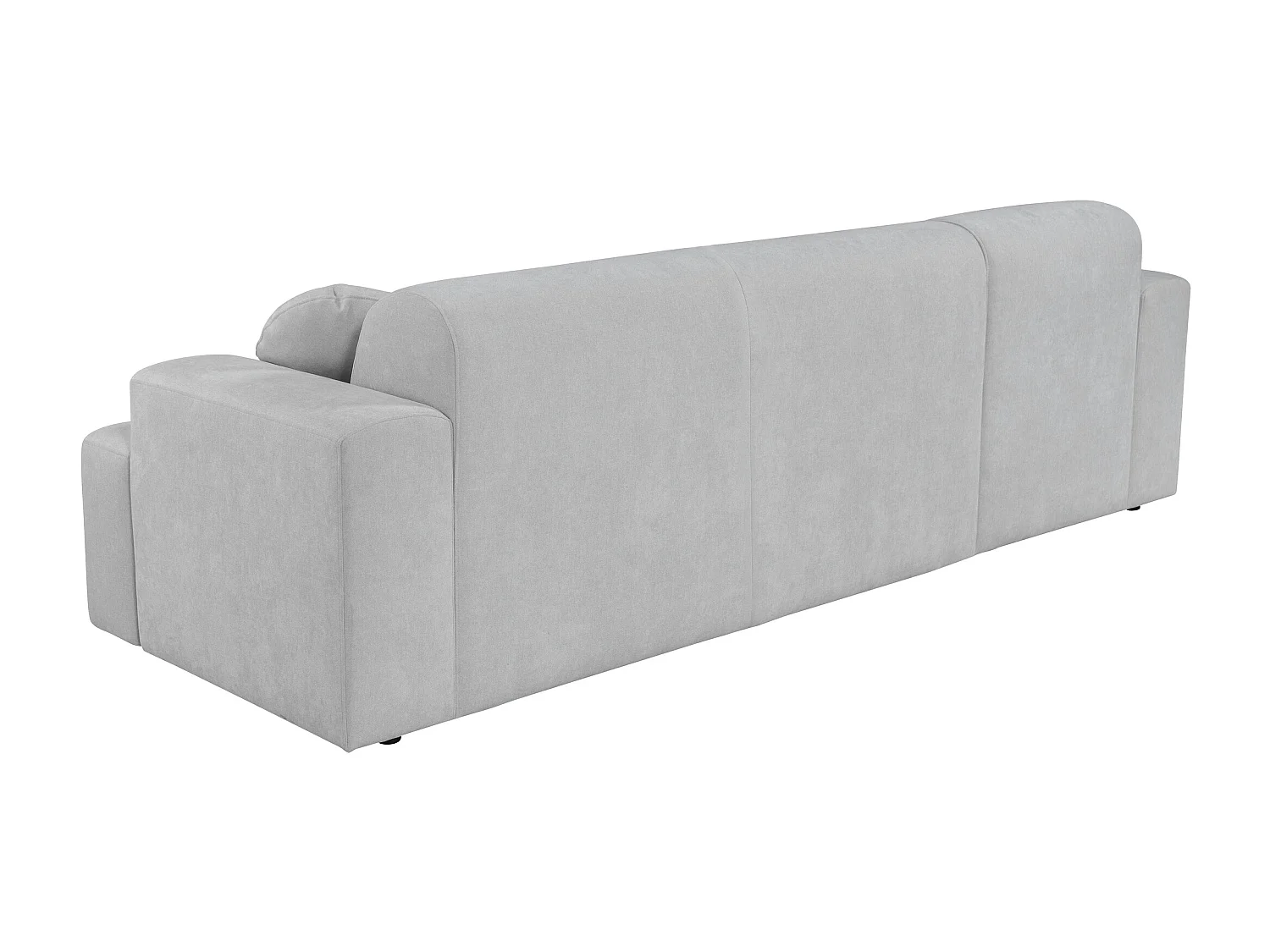 Canapé d'angle gauche 4 places en tissu chenille gris clair CONCORD - MADE IN FRANCE