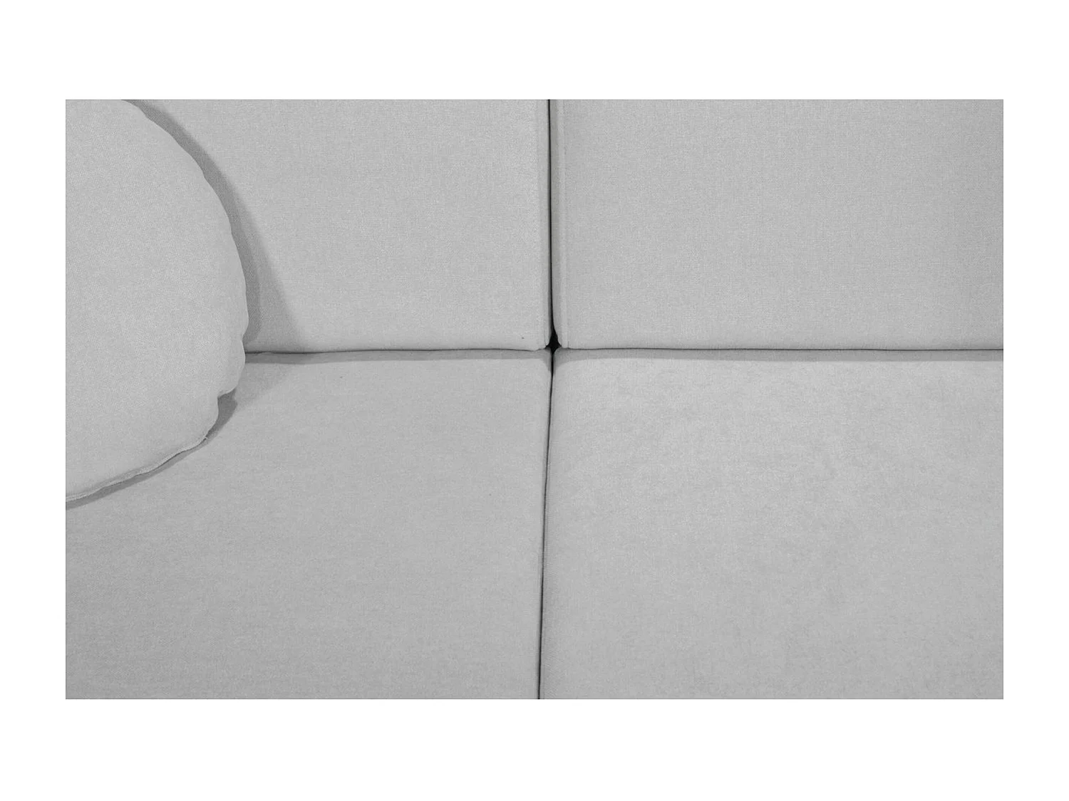 Canapé d'angle gauche 4 places en tissu chenille gris clair CONCORD - MADE IN FRANCE