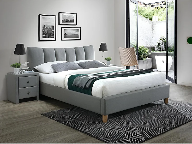 Letto Candy/160x200/Tessuto-Grigio