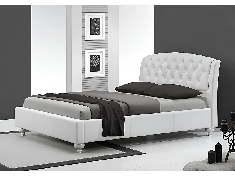 Bett Sofia/160x200/Kunstleder-Weiss