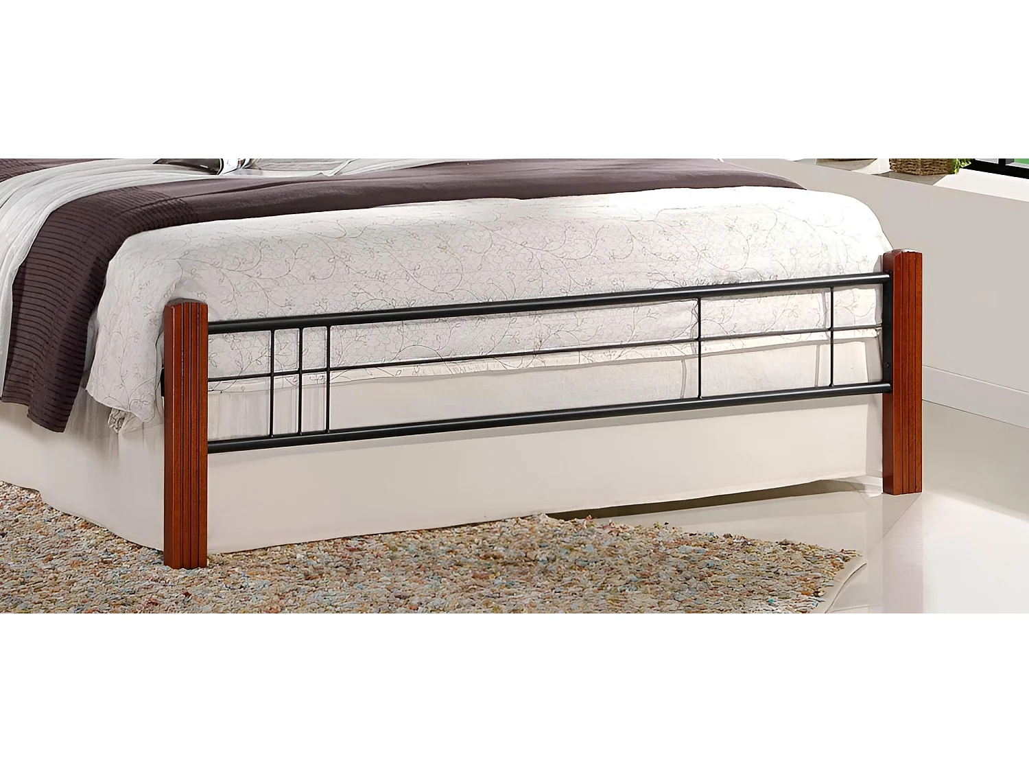 Letto Viera M/160x200/Legna&Metallo/Maronne&Nero