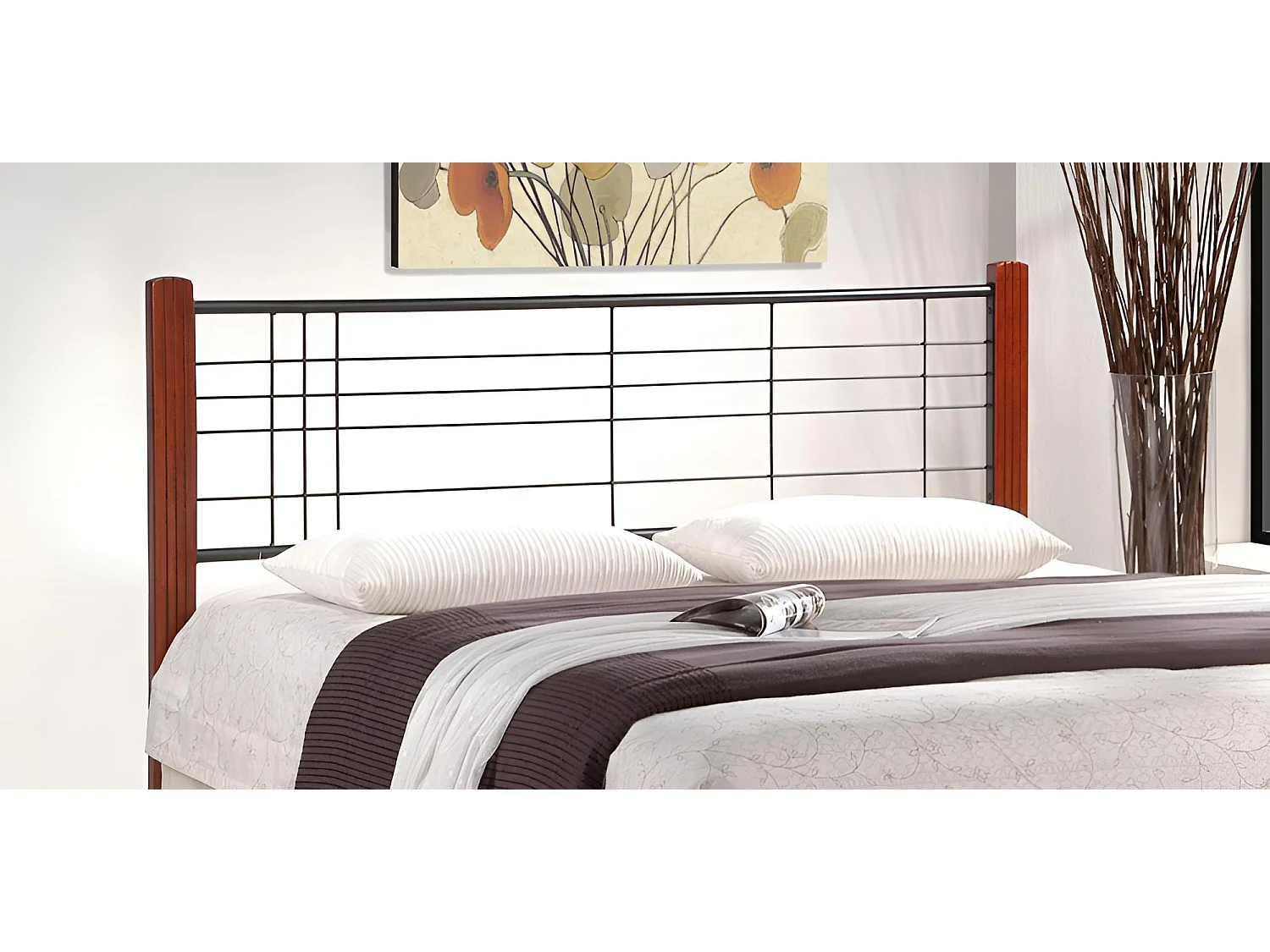 Letto Viera M/160x200/Legna&Metallo/Maronne&Nero