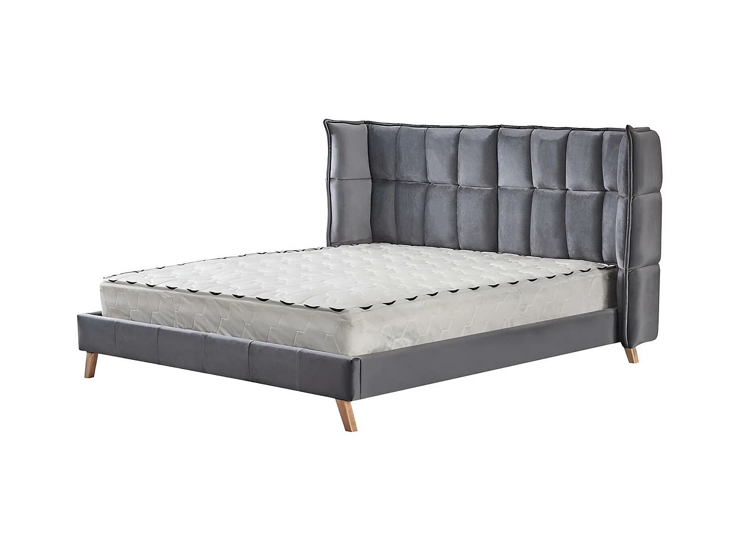 Letto Scandino/160x200/Tessuto-Grigio