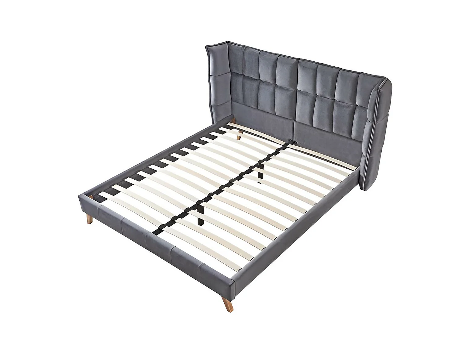 Letto Scandino/160x200/Tessuto-Grigio