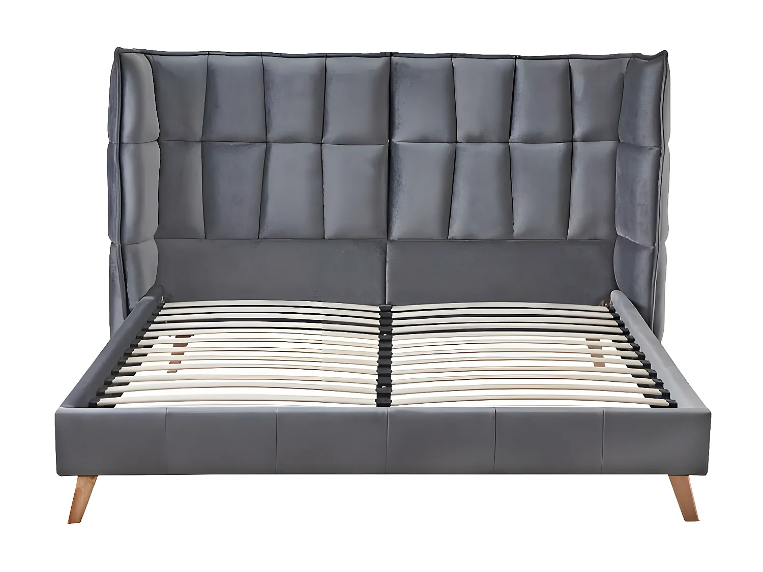 Letto Scandino/160x200/Tessuto-Grigio