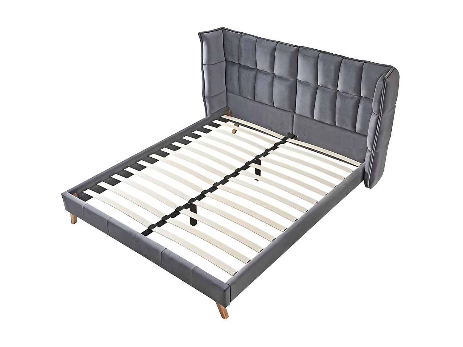 Bett Scandino/160x200/Stoff-Grau