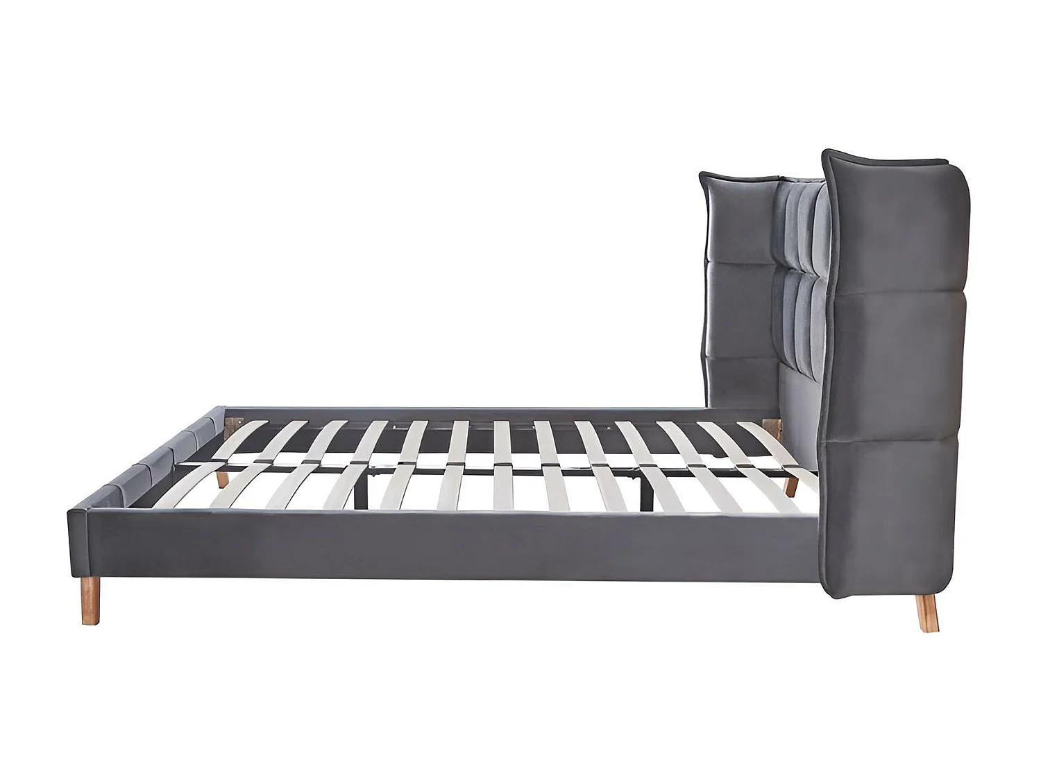 Bett Scandino/160x200/Stoff-Grau