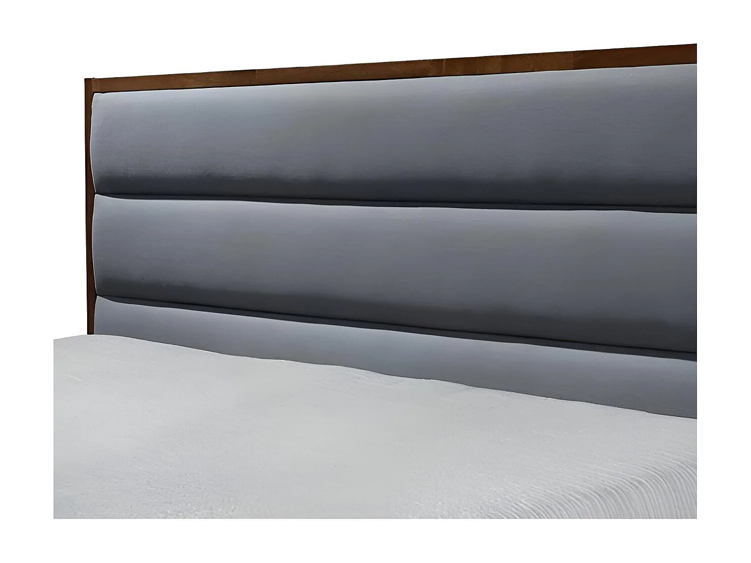 Letto Orlando/160x200/Legna&Tessuto/Marrone&Grigio