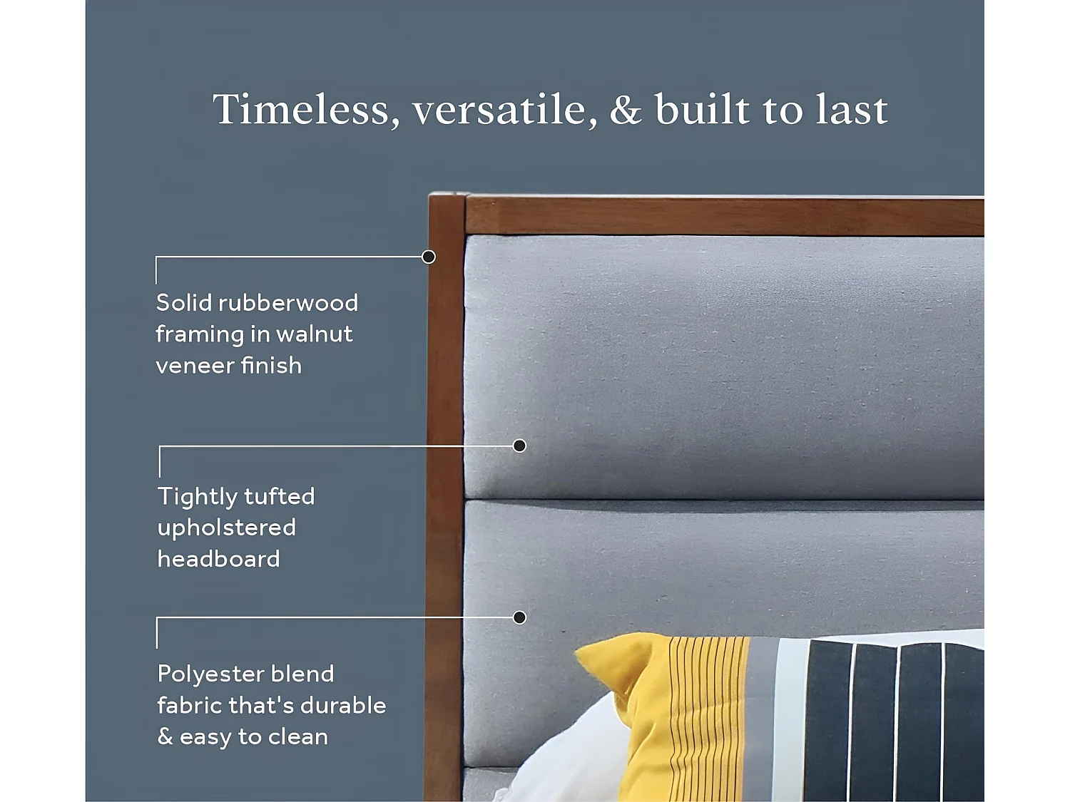 Letto Orlando/160x200/Legna&Tessuto/Marrone&Grigio