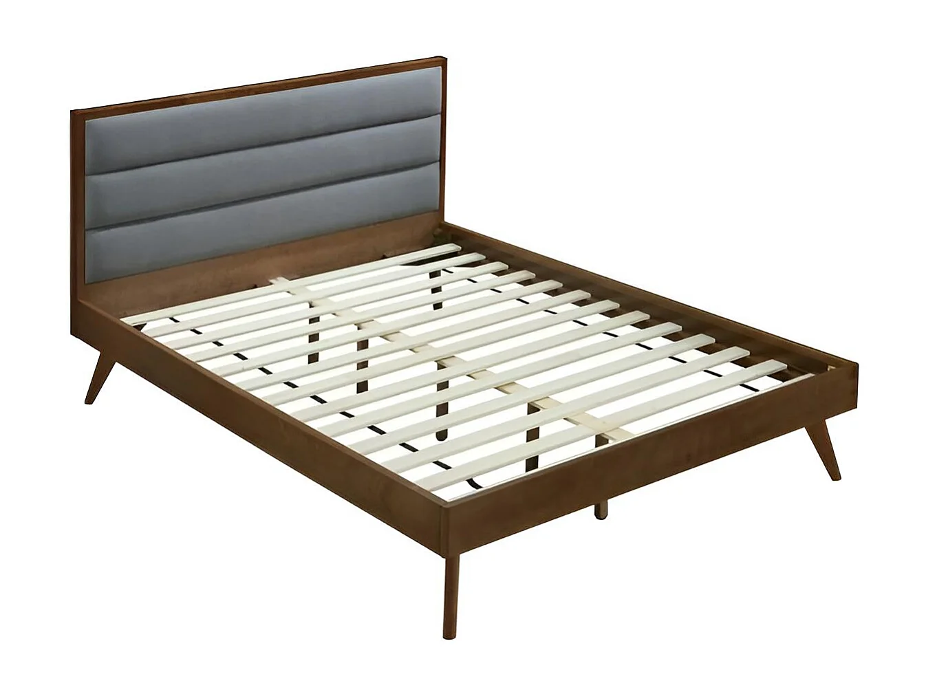 Letto Orlando/160x200/Legna&Tessuto/Marrone&Grigio