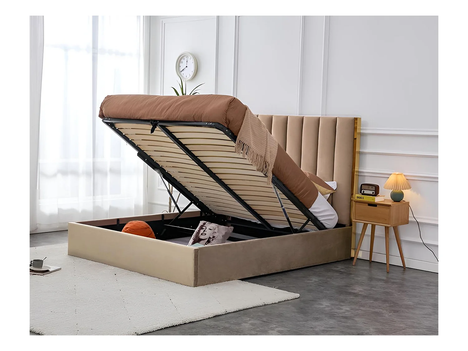 Lit Palazzo/160x200/Tissu-Beige