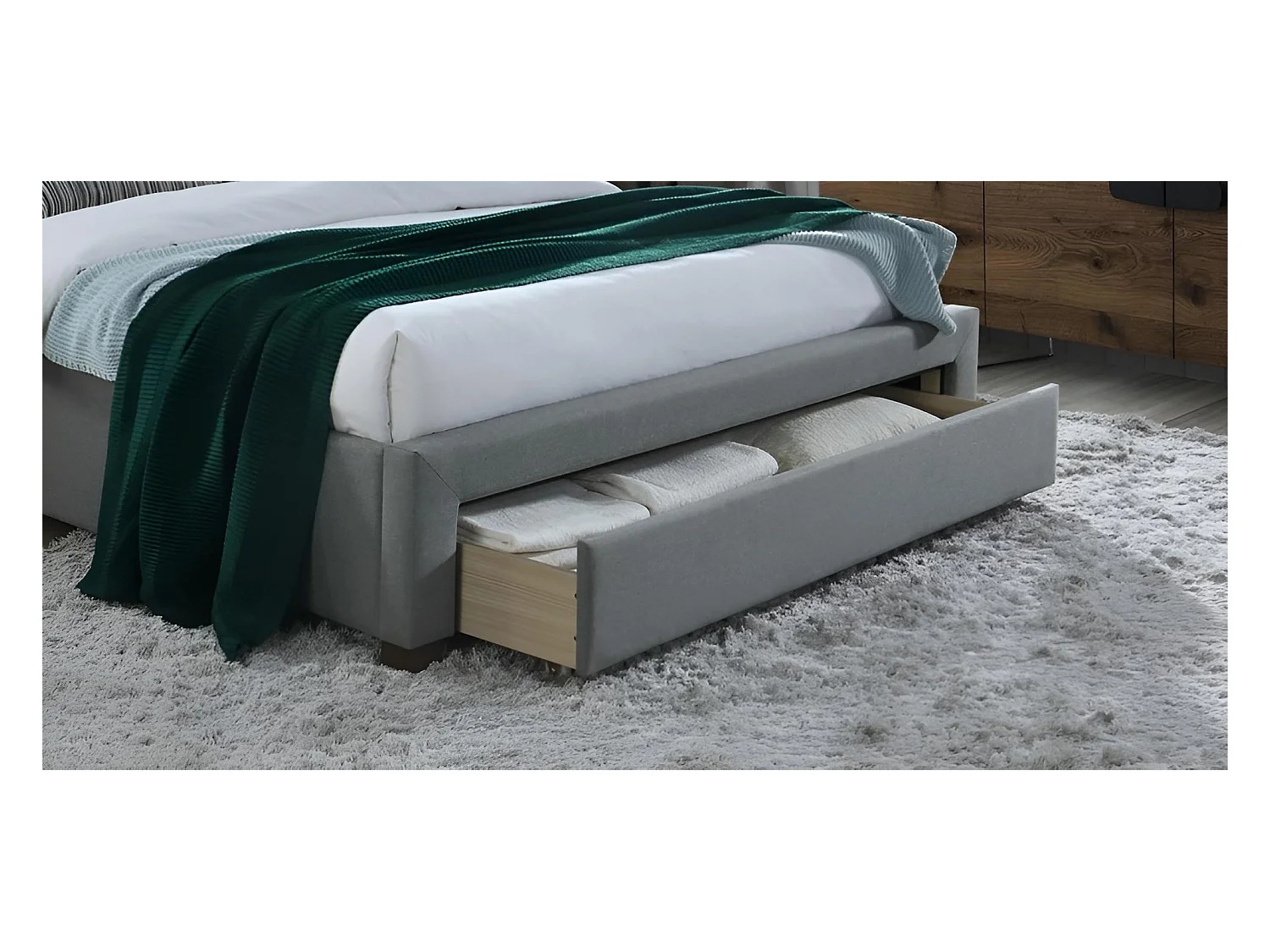 Bett Valery/160x200/Stoff-Grau