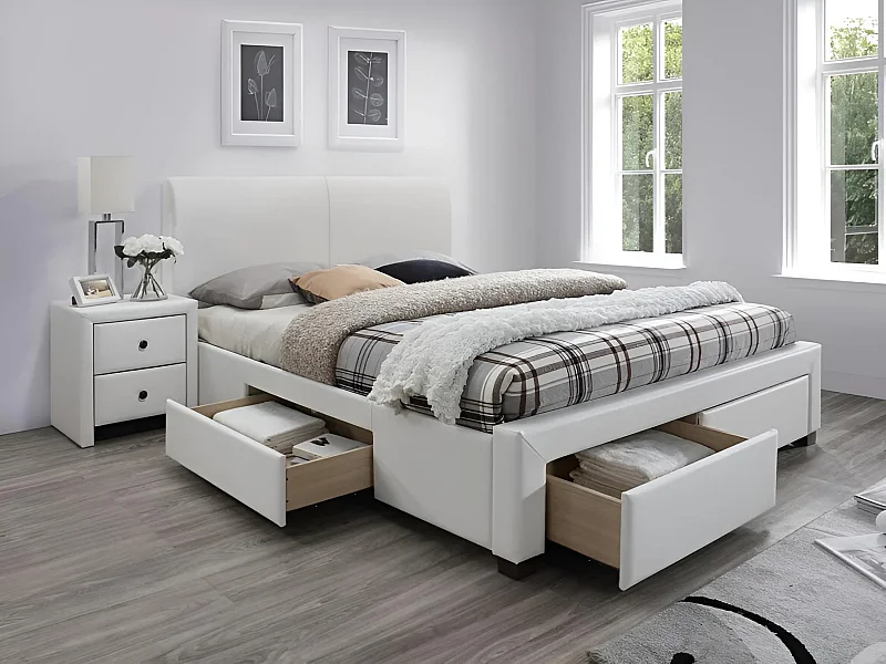 Bett Modena/160x200/Kunstleder-Weiss