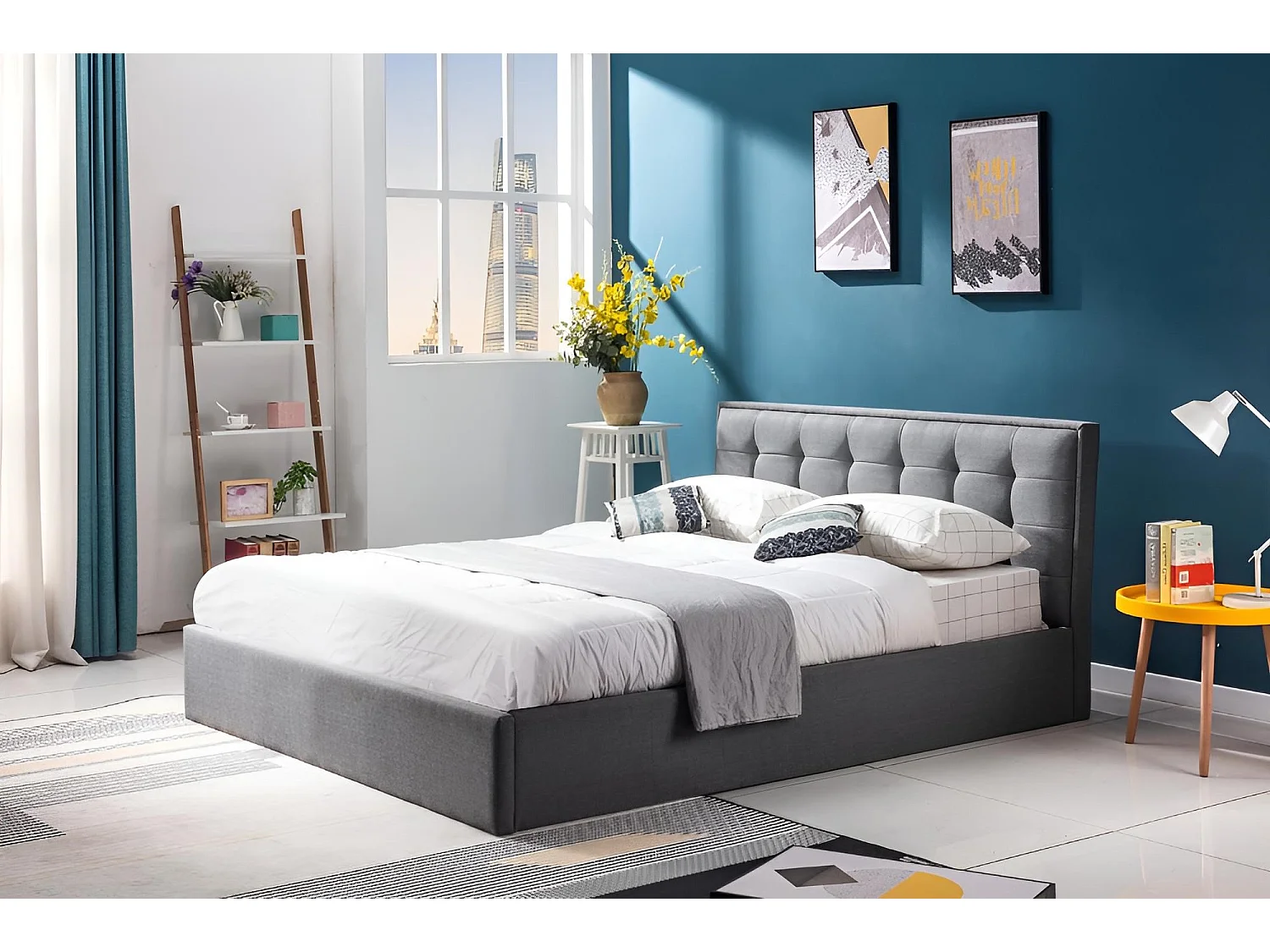 Bett Padva/160x200/Stoff-Grau