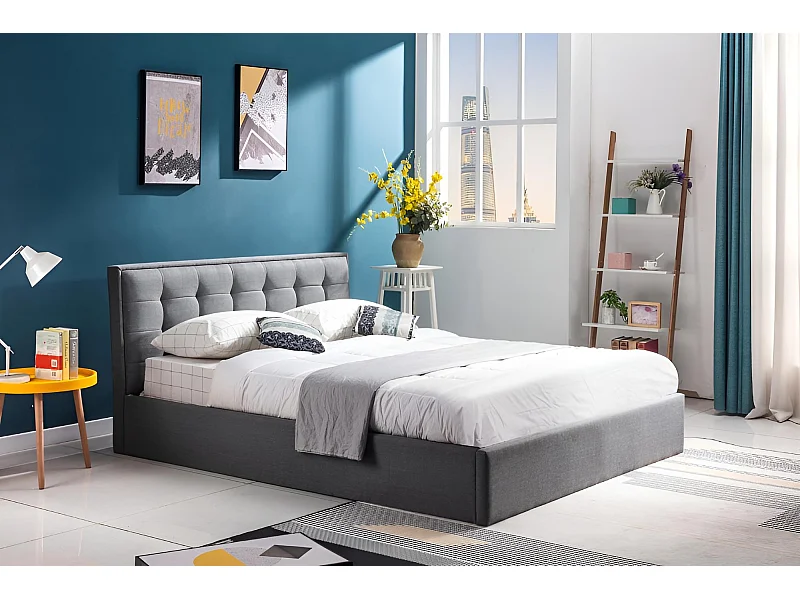 Letto Padva/160x200/Tessuto-Grigio