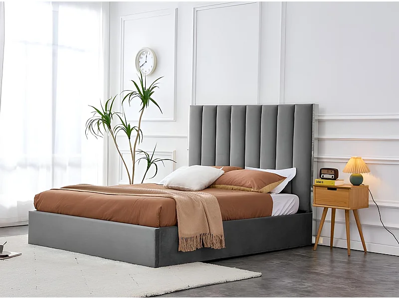 Bett Palazzo/160x200/Stoff-Grau