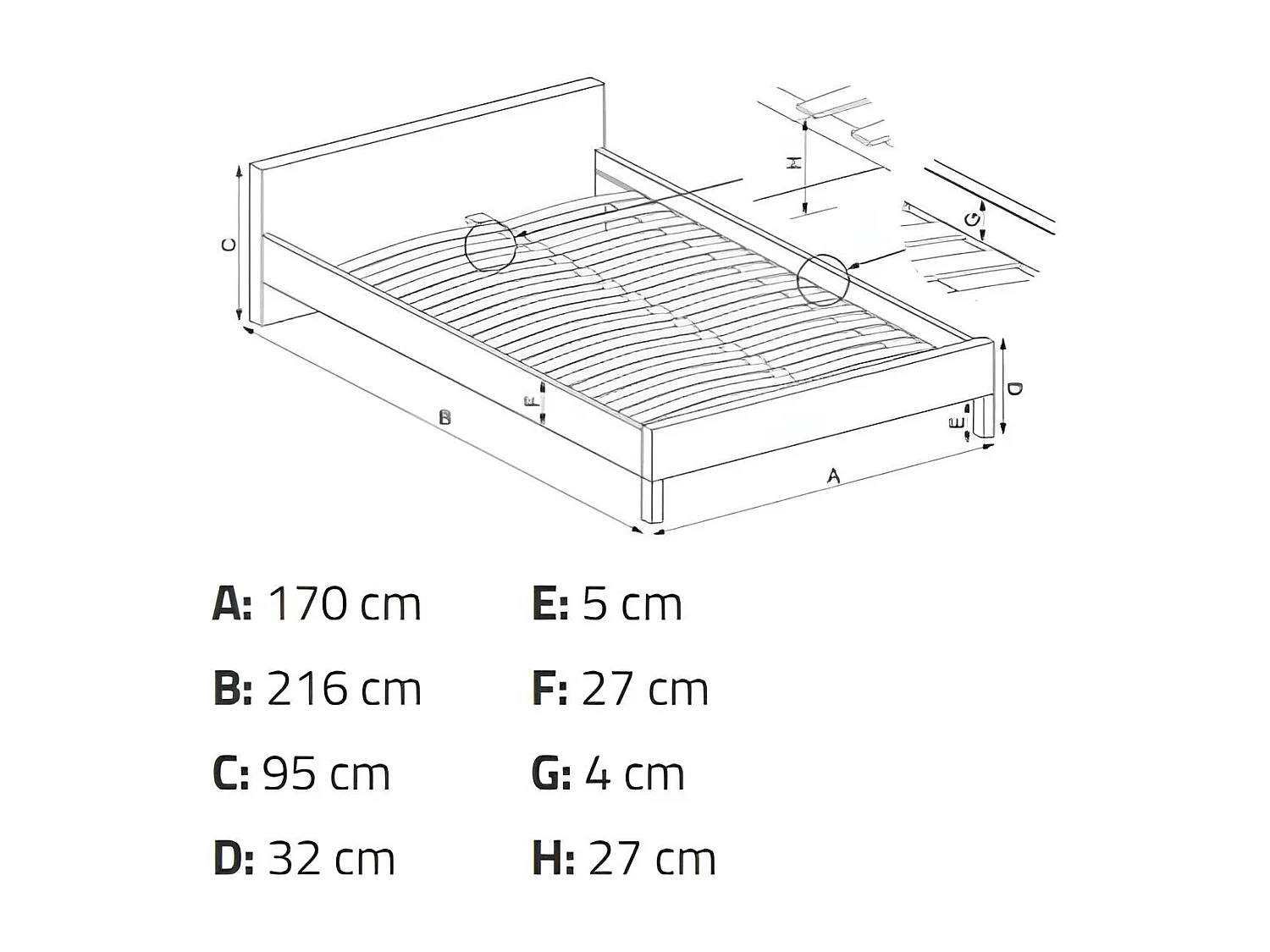 Bett Merida/160x200/Stoff-Pink