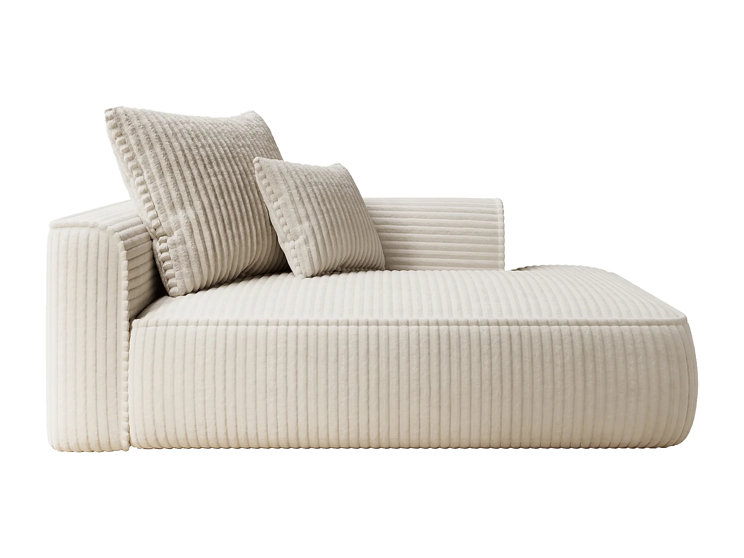 Chaise longue de pana beige PINETA