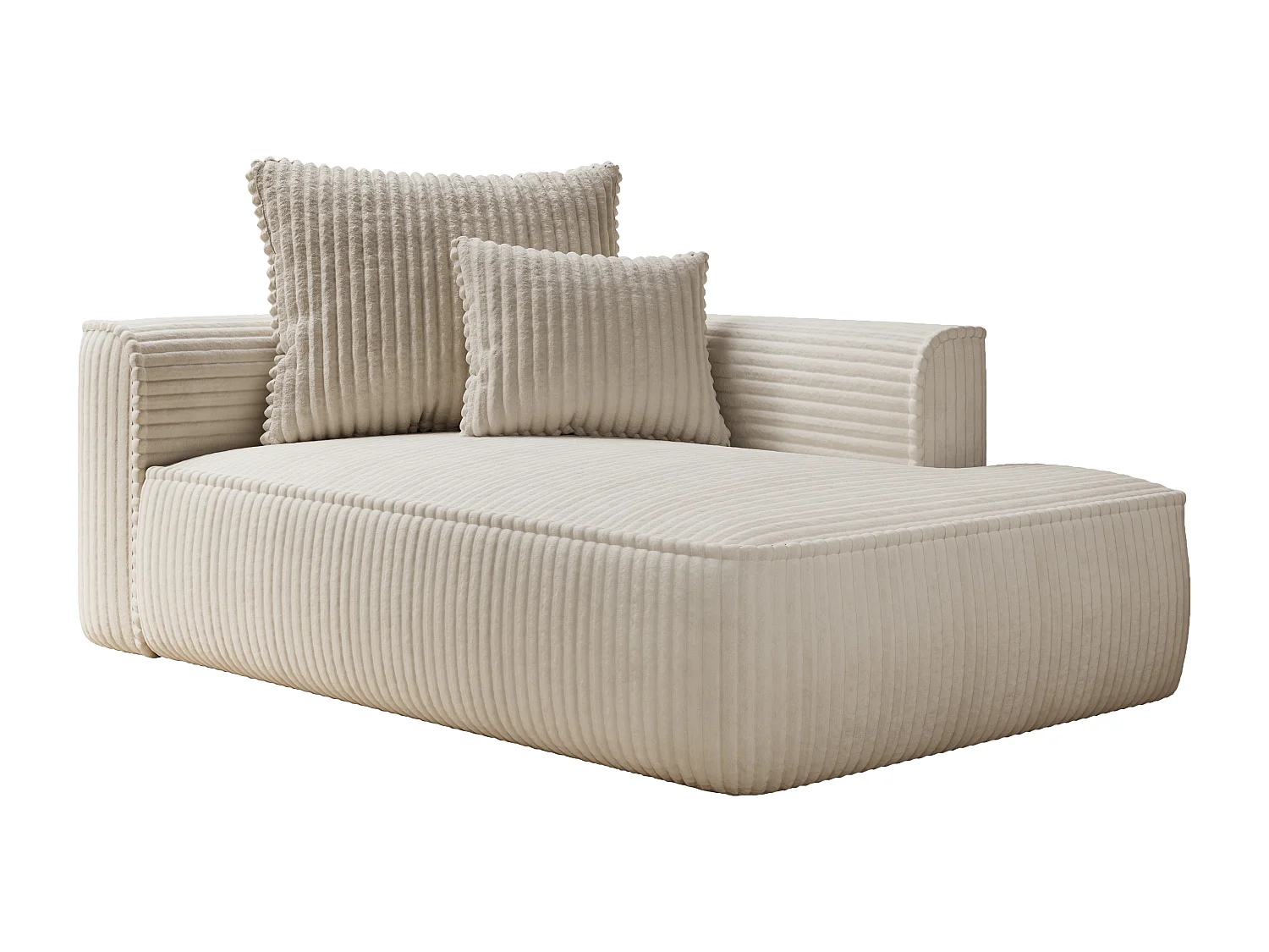 Chaise longue de pana beige PINETA