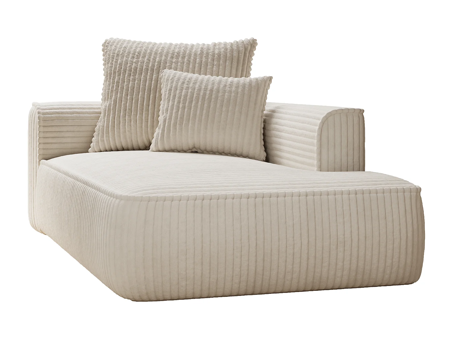 Chaise longue de pana beige PINETA