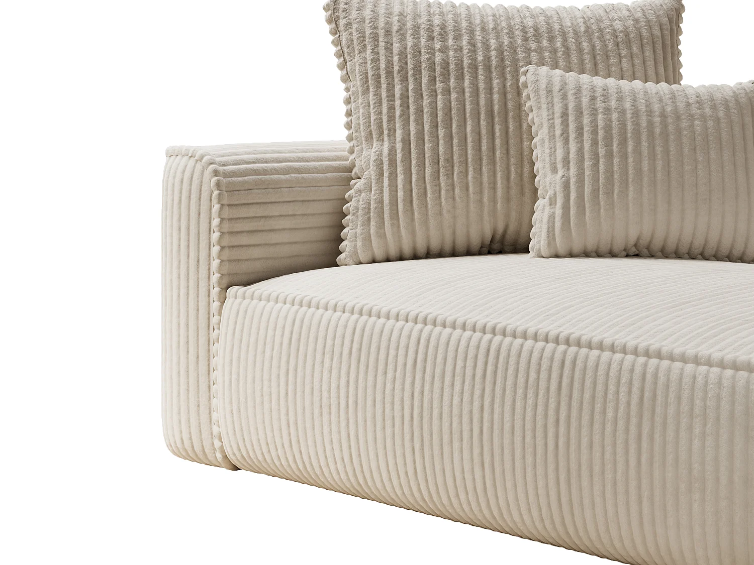 Chaise longue de pana beige PINETA