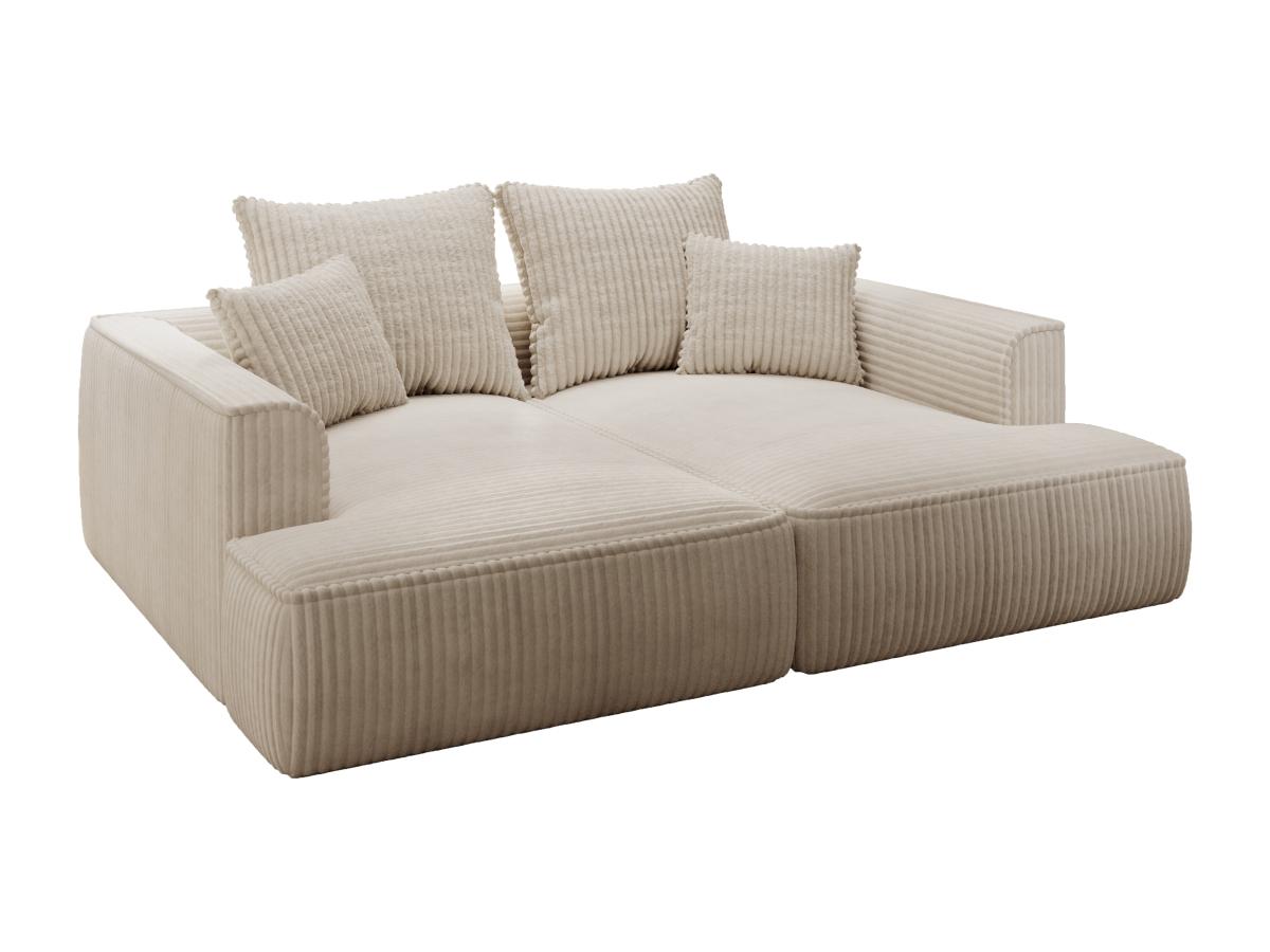 Sofa 3-Sitzer - tiefe Komfortsitzfläche - grob gerippter Cord - Beige - PIN günstig online kaufen