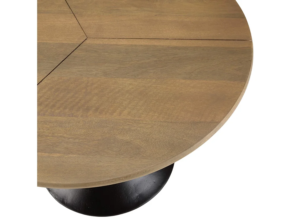 JAMES - Table d'appoint 65x65cm plateau en manguier pied évasé noir