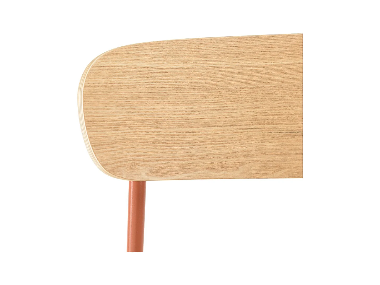 TOM - Lot de 2 chaises écolier en bois de frêne et acier terracotta
