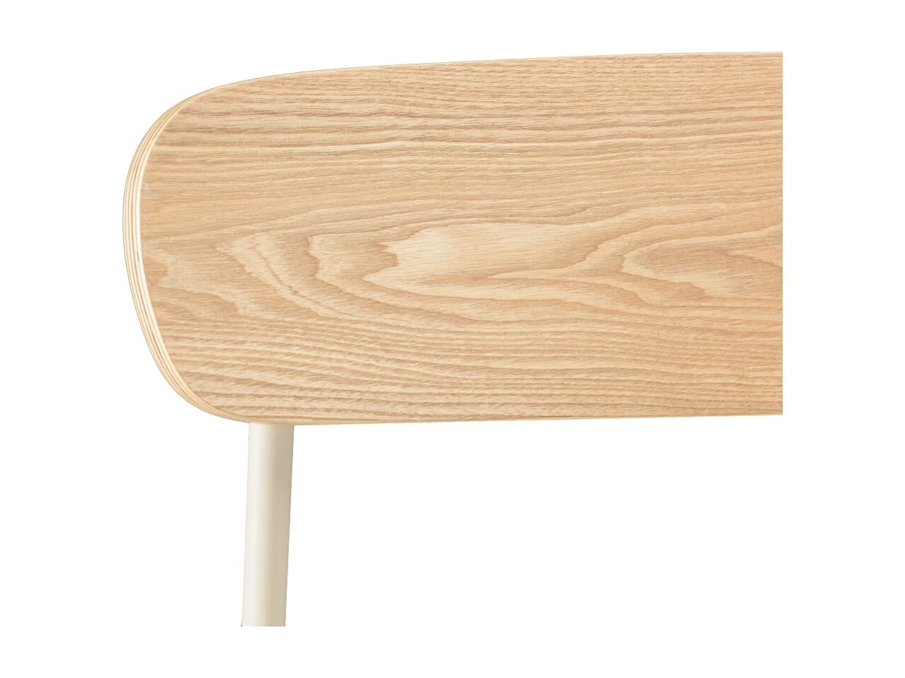 TOM - Lot de 2 chaises « écolier » en bois de frêne pieds acier blanc