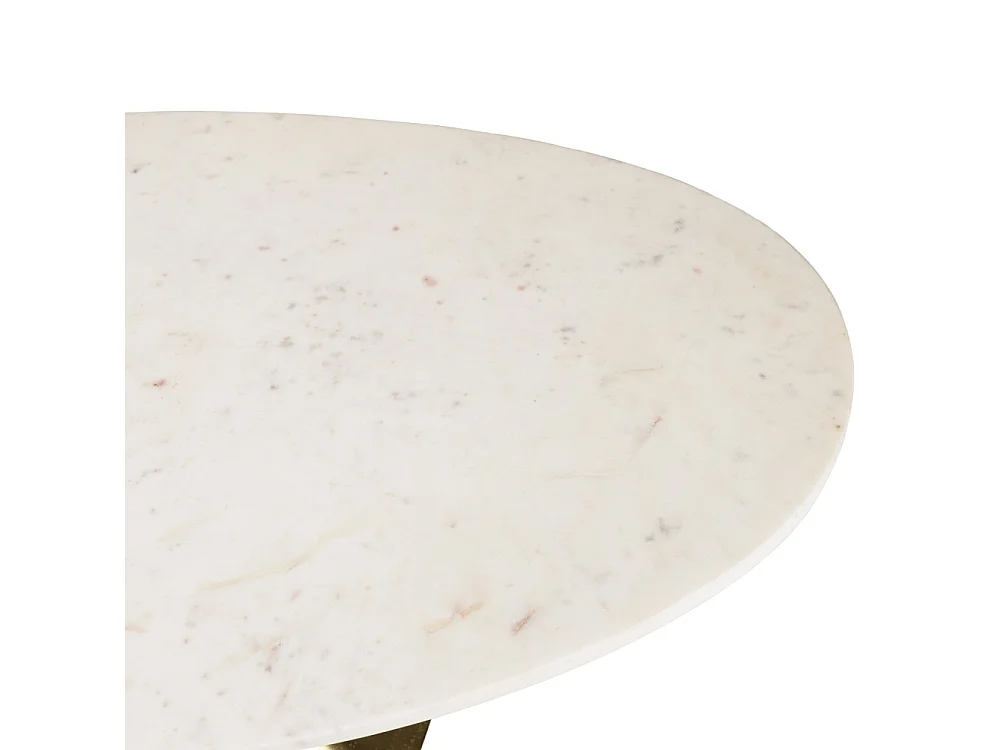 JAMES - Table basse 100x56cm plateau marbre pied évasé doré