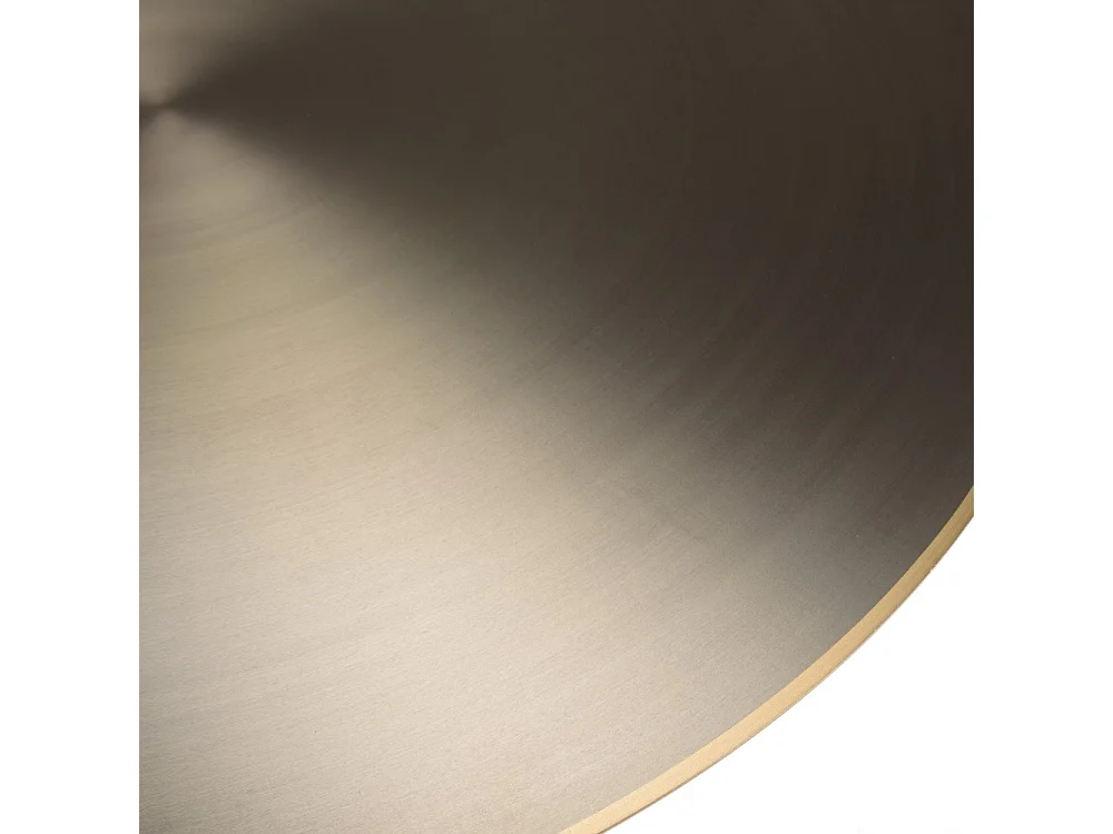 JAMES - Table basse ronde 120x120cm en métal noir et bordure dorée