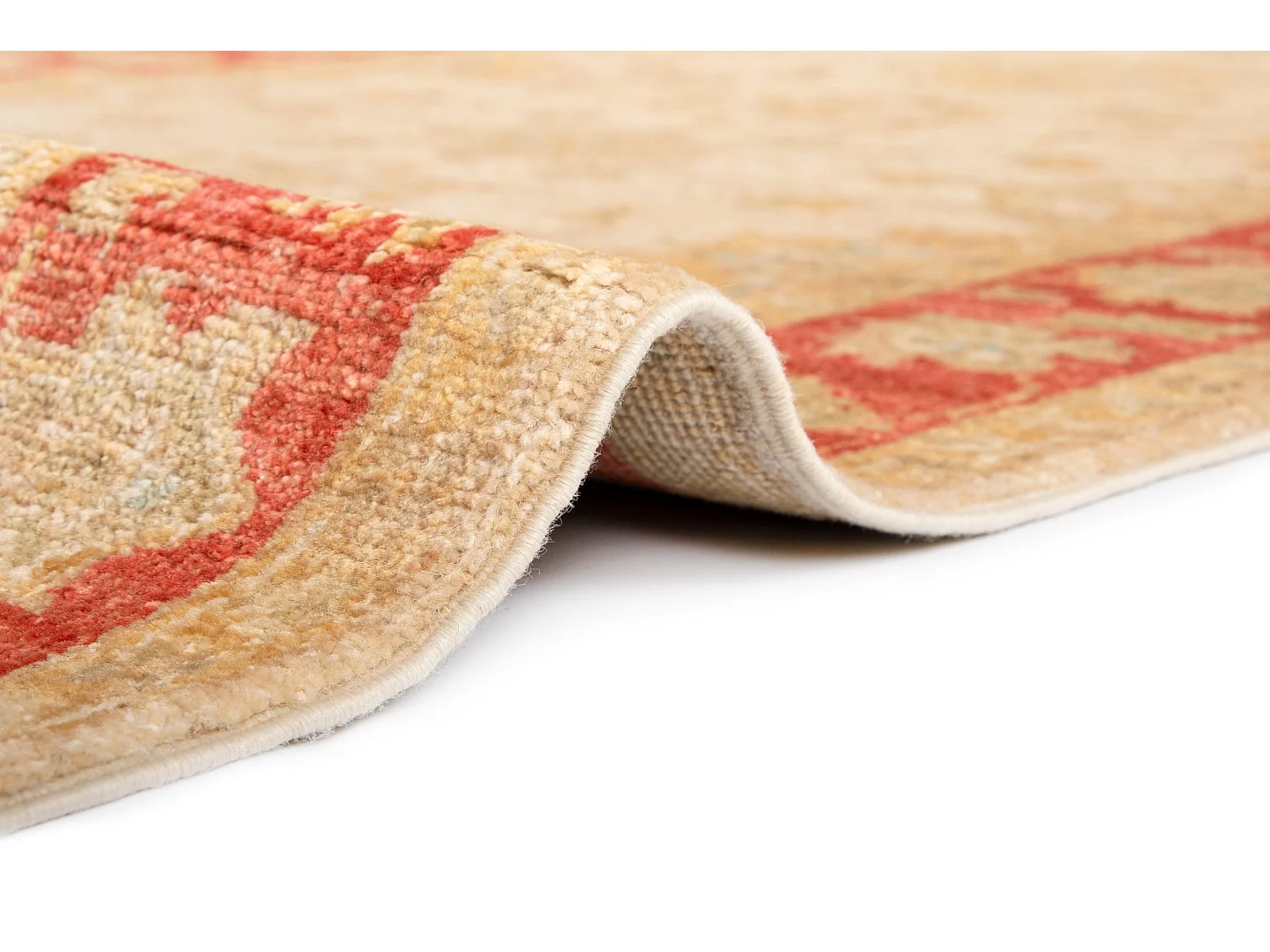 Tapis de couloir en laine 76x393 beige Kaizar