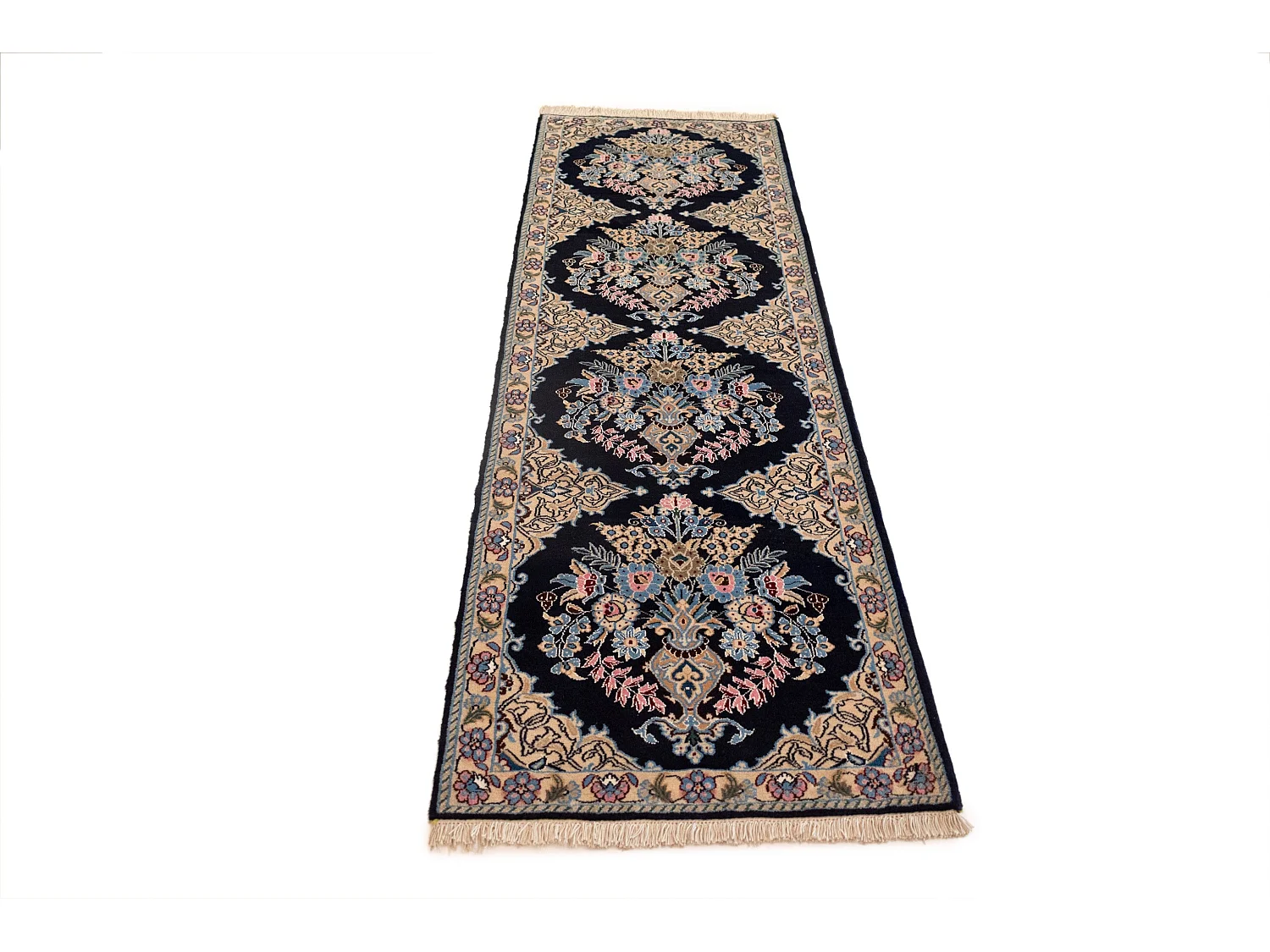 Tapis de couloir en laine 76x393 beige Kaizar