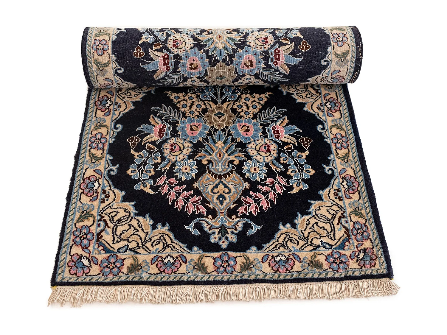 Tapis de couloir en laine 74x387 beige Kaizar