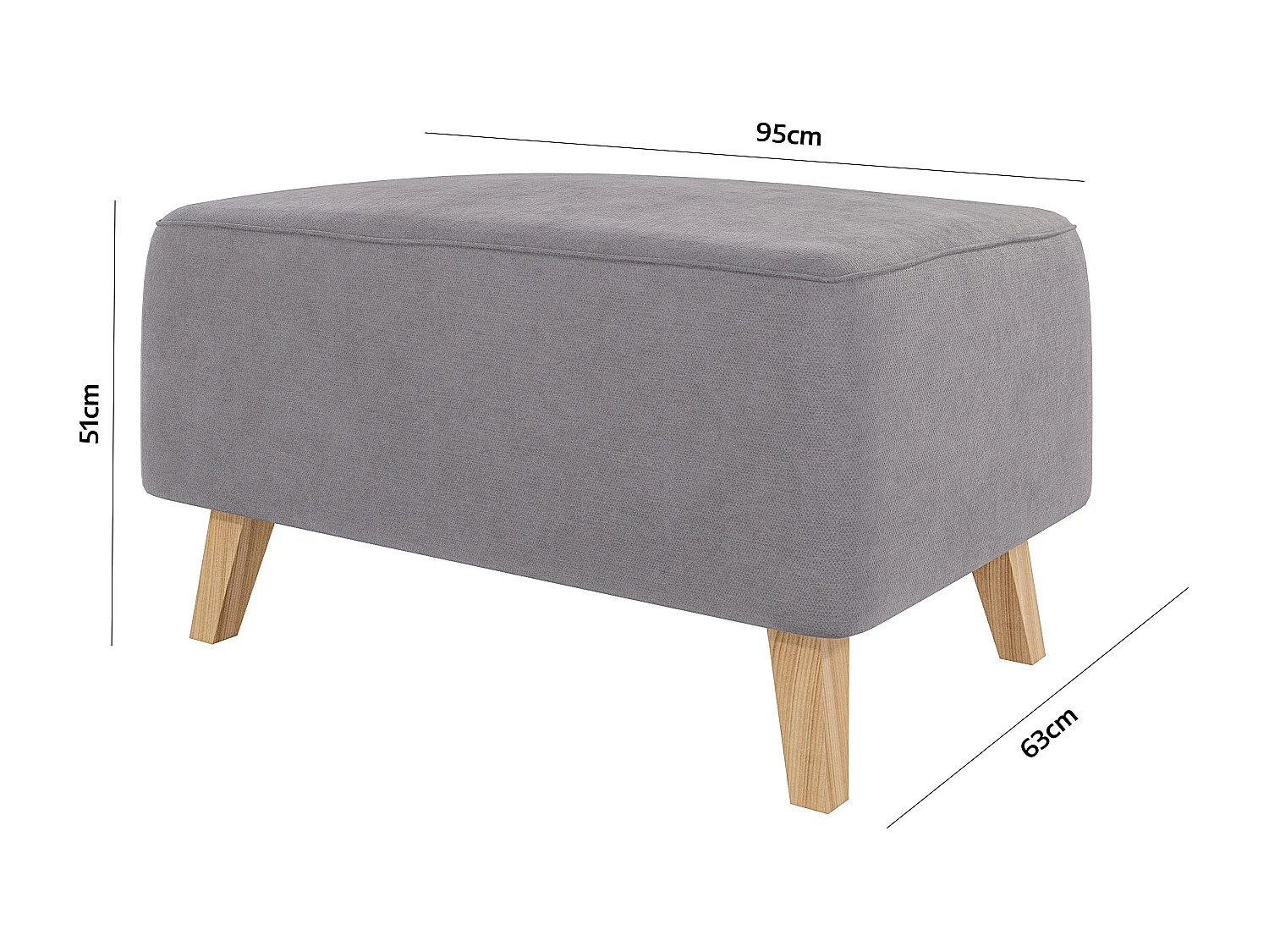 Fußhocker mit Holzbeinen im skandinavischen Stil Tristan