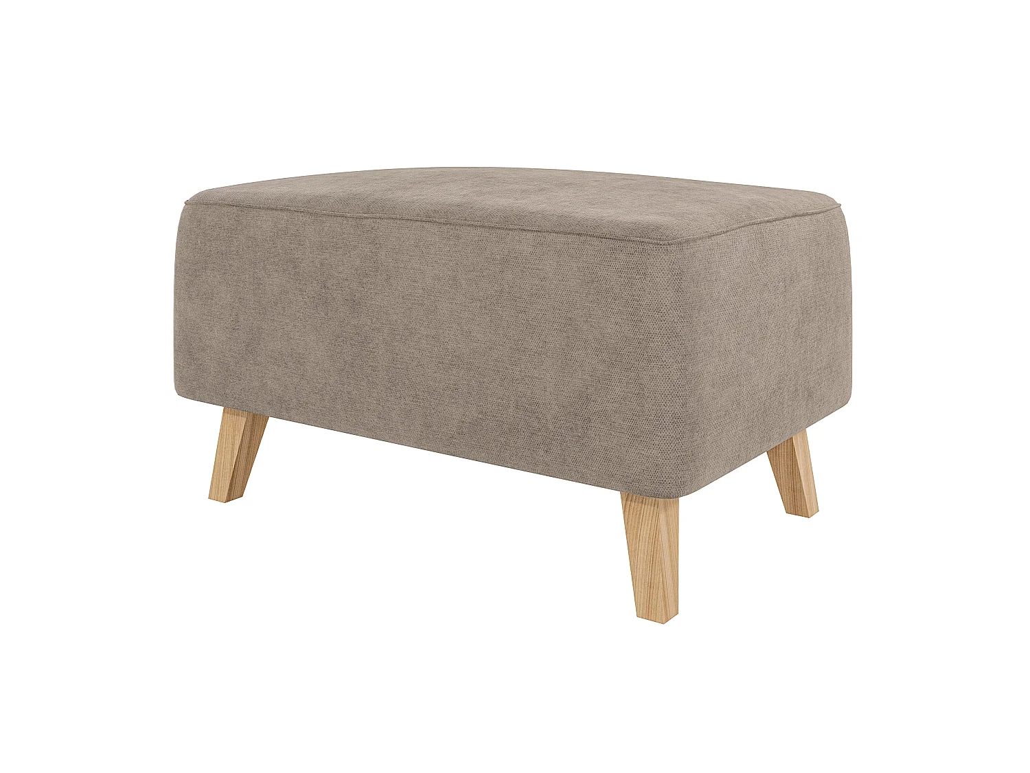Pouf avec pieds en bois de style scandinave Tristan