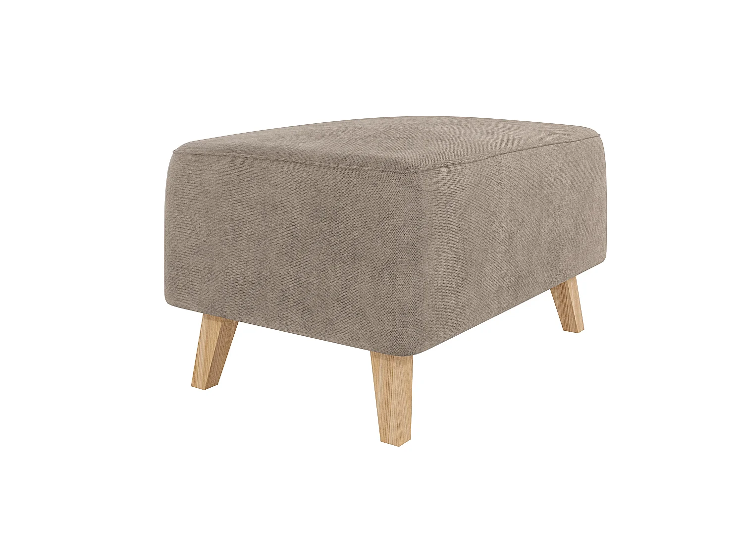 Pouf avec pieds en bois de style scandinave Tristan