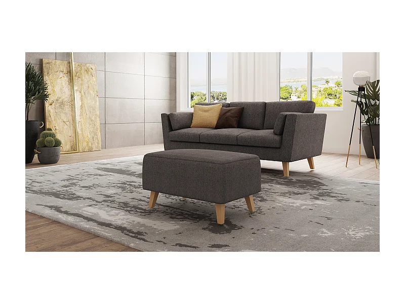 Fußhocker mit Holzbeinen im skandinavischen Stil Tristan