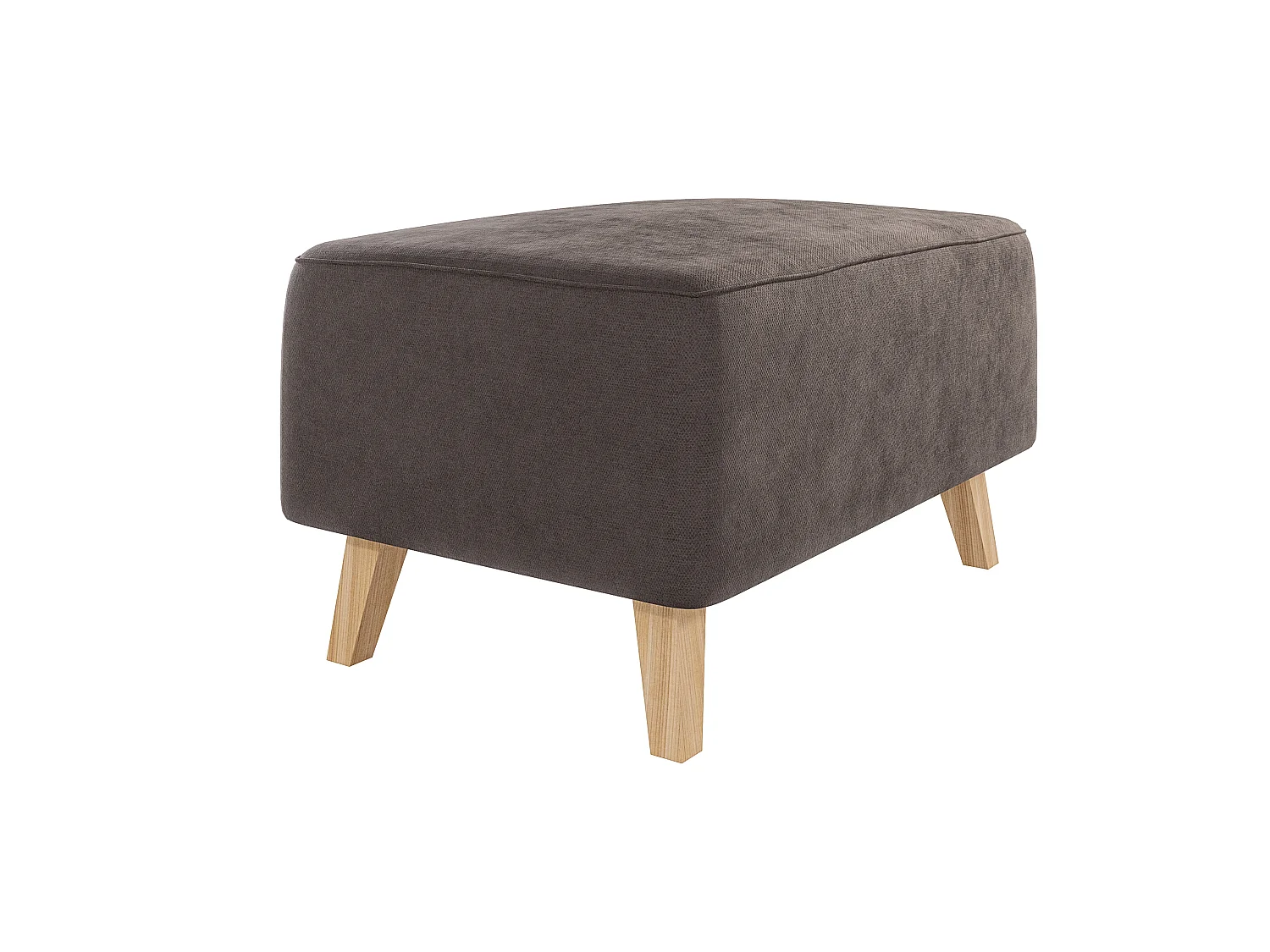 Pouf avec pieds en bois de style scandinave Tristan