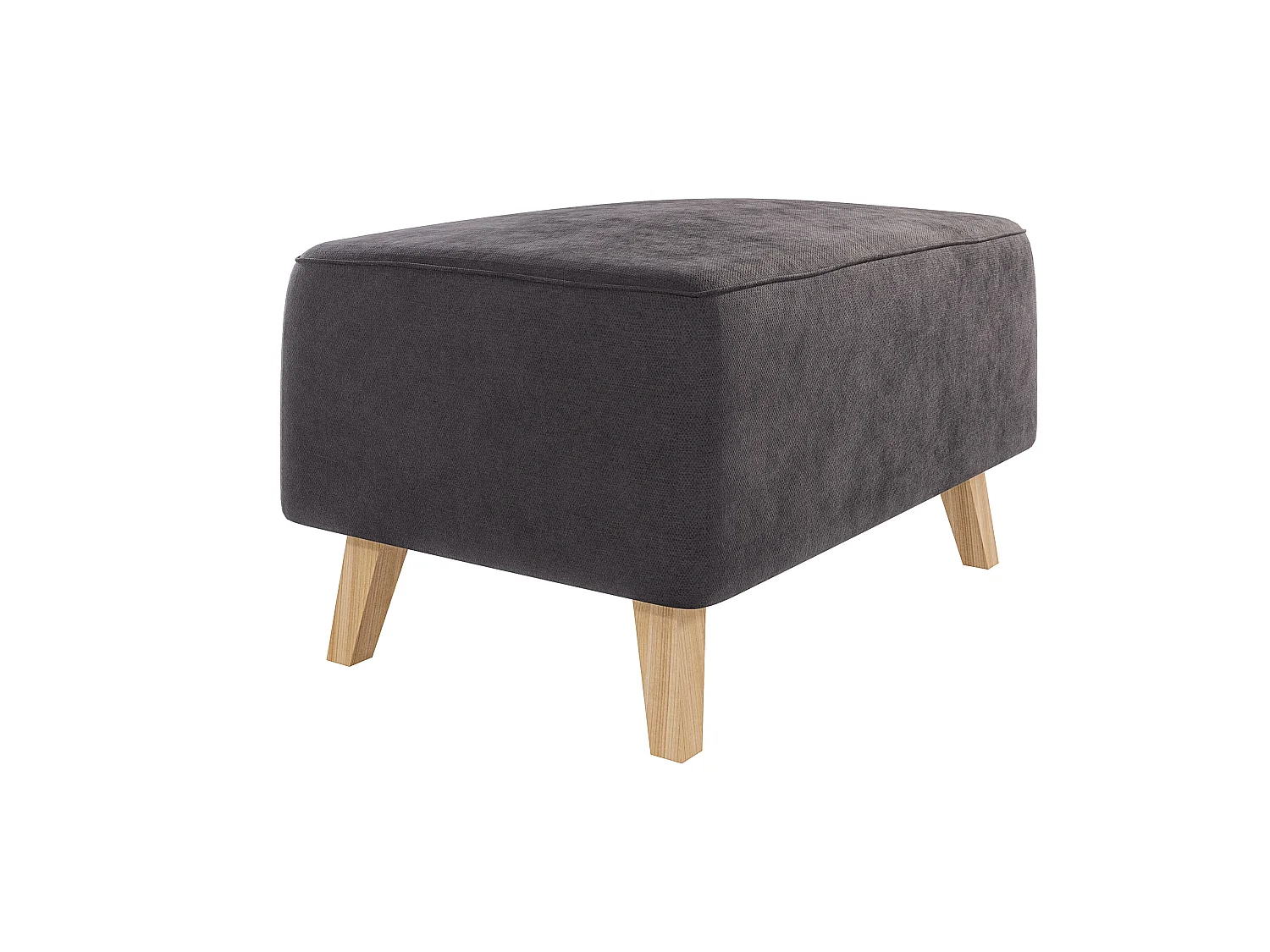 Pouf avec pieds en bois de style scandinave Tristan